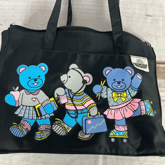 Vintage Superstar Mischief Makers Blue Bear Bag Tote Retro 10.5" x 4" x 8.5" NYC - Picture 2 of 11